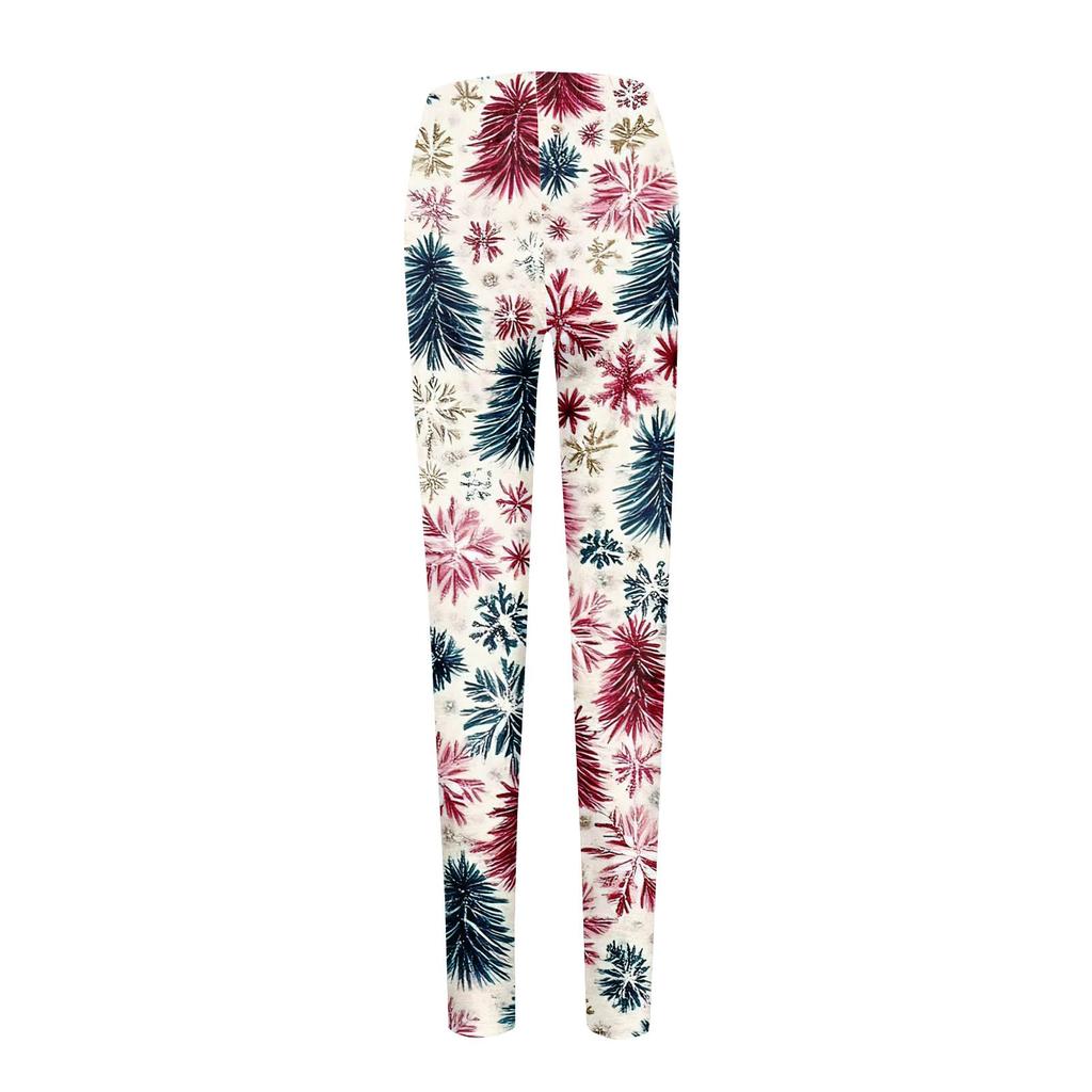Женские брюки с рождественским принтом, эластичные, мягкие, повседневные, домашние, спальные брюки