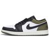 Air Jordan 1 Нескользящее Покрытие Устойчивое к Истиранию Низкие Винтажные Баскетбольные Кроссовки Унисекс Черный Зеленый 553558-092(Команда59-)