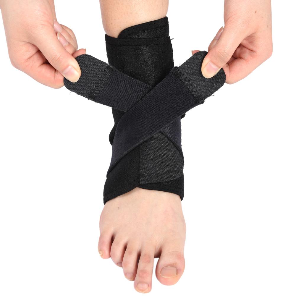 Adjustable Breathable Ankle Support Brace Foot Sprain Injury Pain Wrap Strap Protector Black
