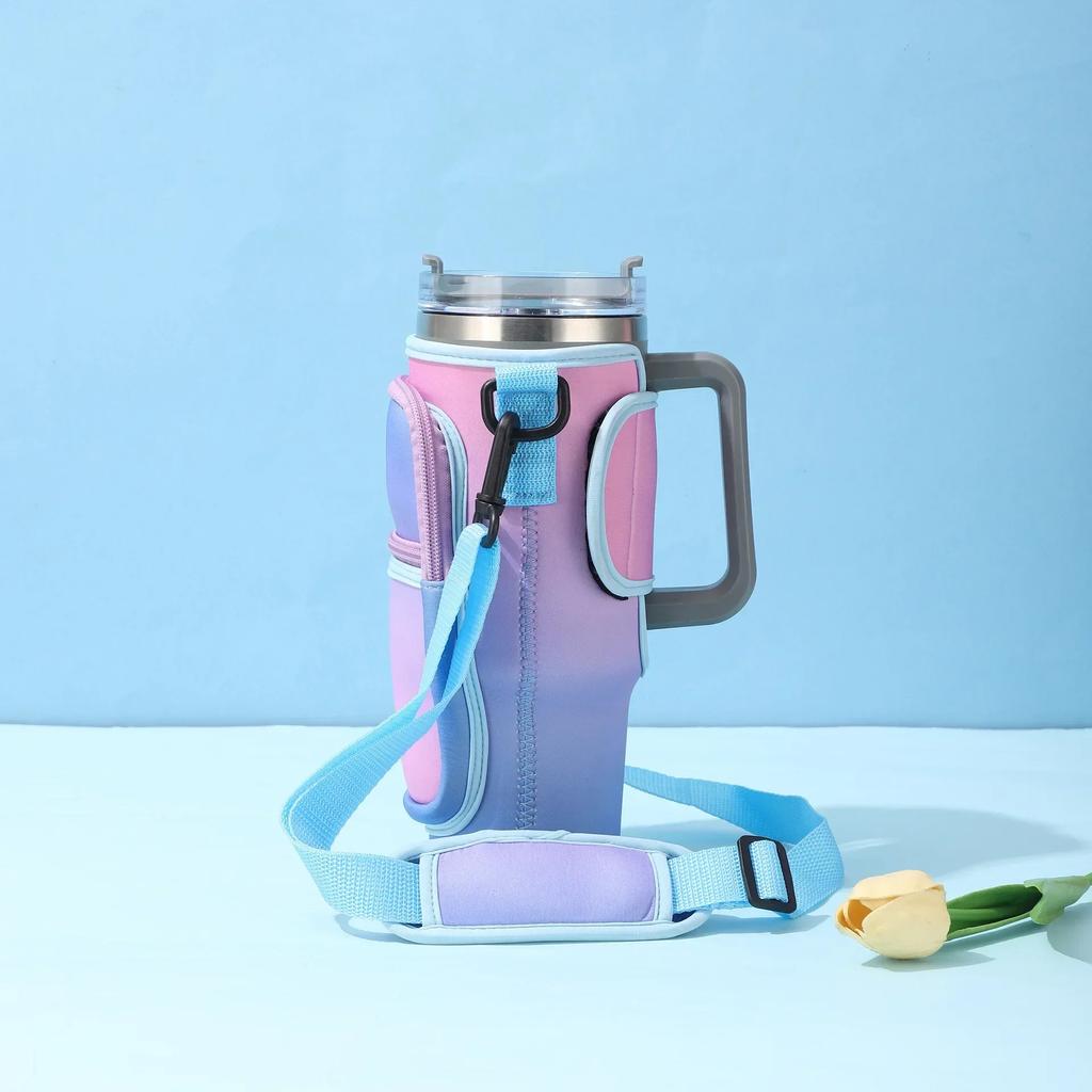 Сумка для переноски бутылок Stanley 40 унций с регулируемым плечевым ремнем, держатель для бутылок с водой, чехол для Stanley Quencher Cup Sleeve