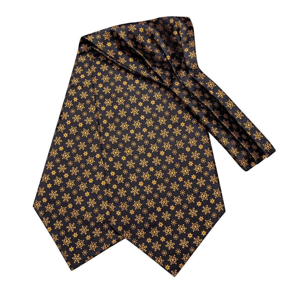 Christmas Mens Red Black Green Cravat Tie Set Silk Ascot Tie Bow Tie Event Set