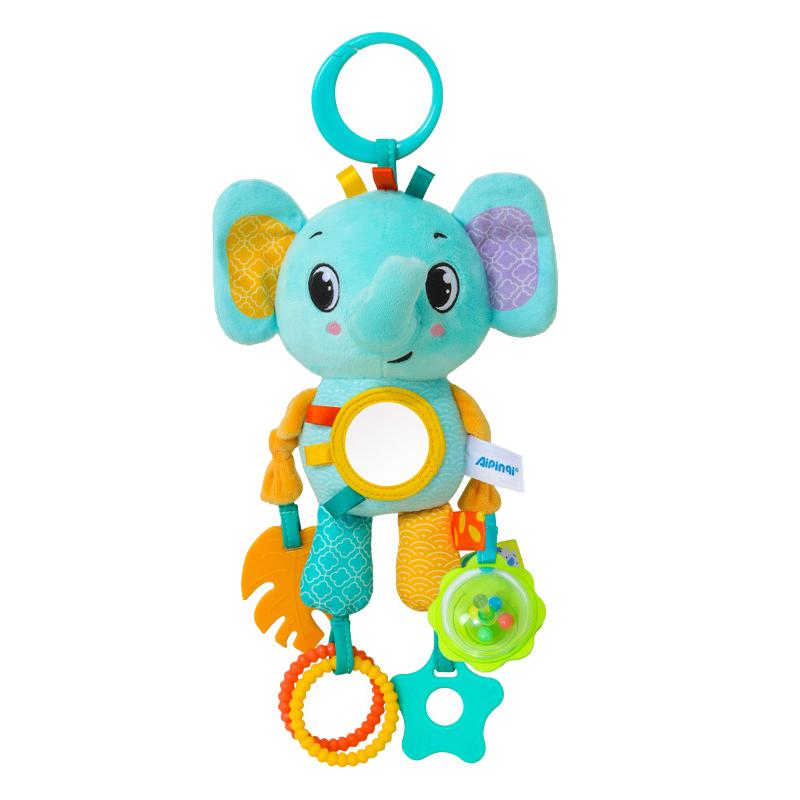 Baby Car Seat Toys Baby Hanging Toys Stroller Crib Gym or CarSeat with Teether Rattle & Tummy Time Mirror Sensory Toys Gifts