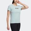 Adidas Спортивная футболка Primeblue с графическим принтом, женские топы, светло-зеленая, GN7366