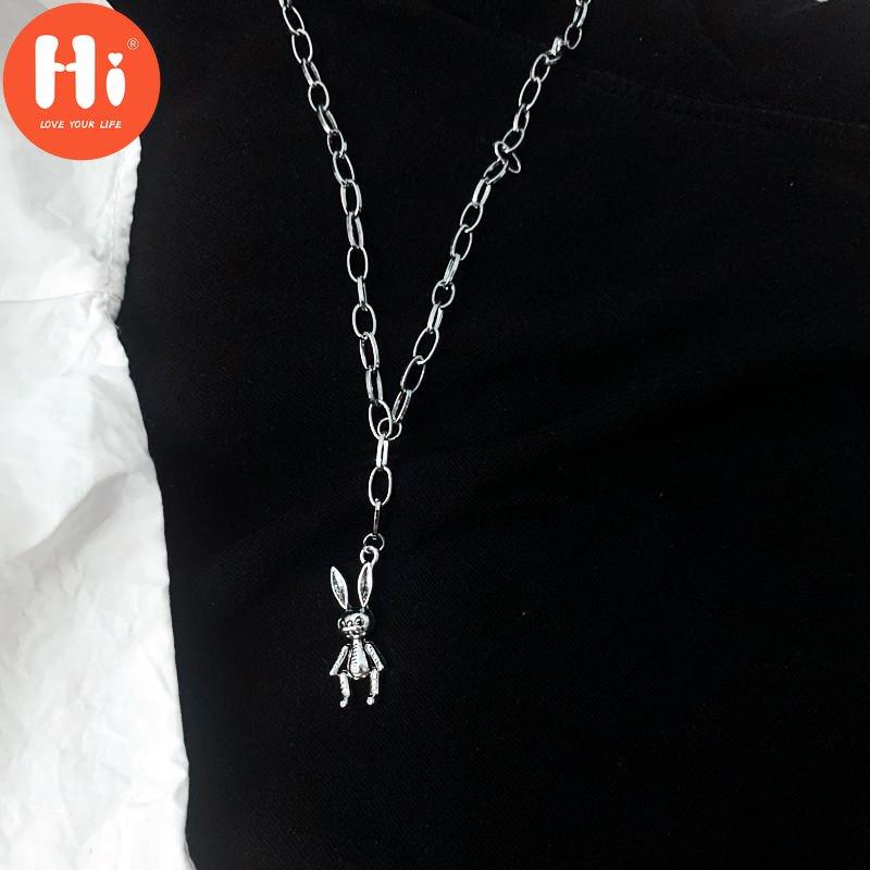 Цепочка Hi Clavicle, многослойное ожерелье, кролик, хип-хоп, женское трендовое ожерелье, персонализированная универсальная цепочка для свитера, модное корейское ювелирное ожерелье