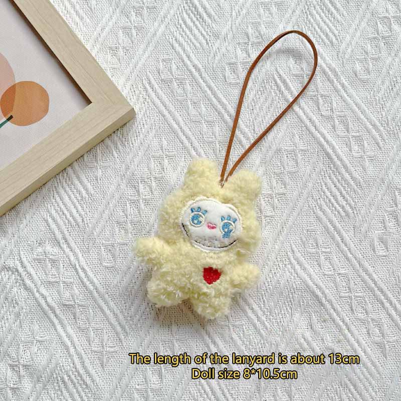 Мультяшный плюшевый монстр Лабубу Писк Кейчиан Имя Наклейка Анти-потеряшка Бирка для багажа Подвеска Украшение для рюкзака Аксессуары Подарки