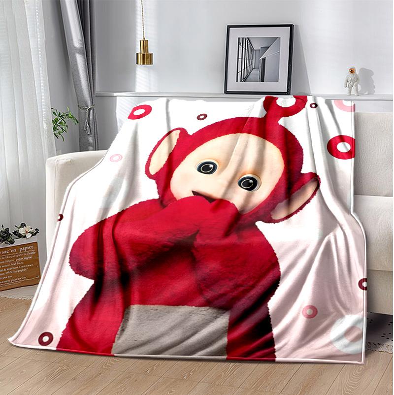 Teletubbies Flannel Blanket Soft Warm All-Season Throw, Design for Camping, Car Travel, Hiking Sofa, Bed, Office Perfect Gift for Parties