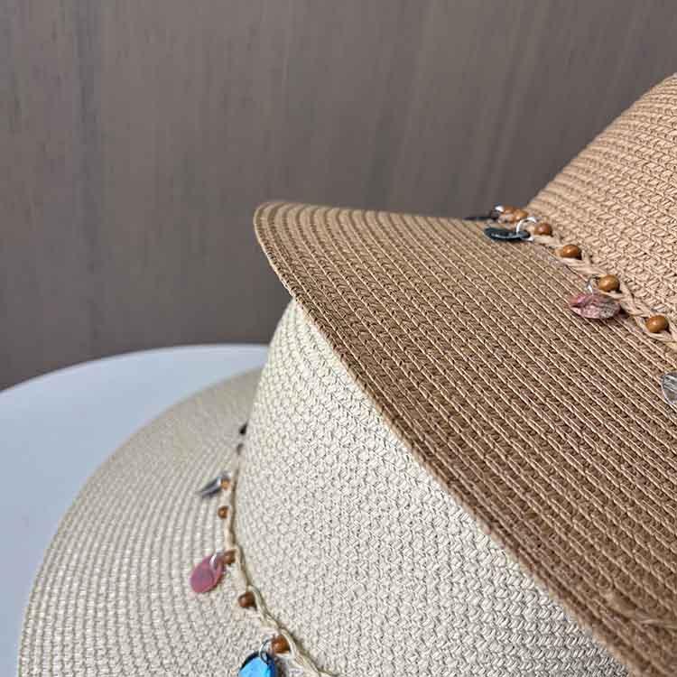 New Colorful Shell Decoration Seaside Vacation Straw Hat Ethnic Style Sun Protection Beach Hat Women's Summer Fashion Sun Hat