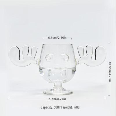 Стеклянный бокал для вина с изображением лося и оленя