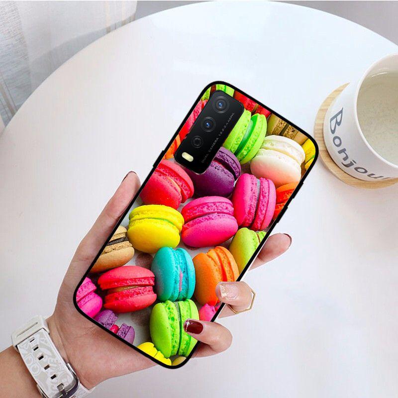 Чехол для телефона Funda Dessert macarons для vivo Y31 Y30 Y33S Y11S Y12S Y17 Y20 Y20S Y21S Y1S Y53S Y15 Y19 Y91C V23 5G, чехлы