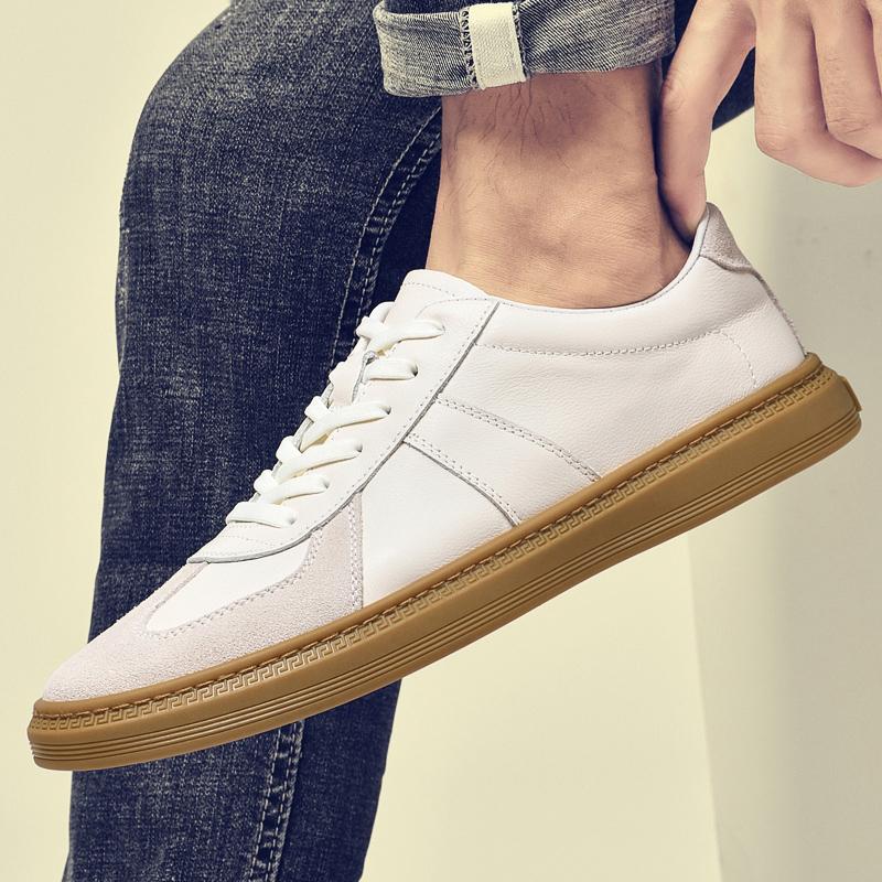 Мужская повседневная обувь из натуральной кожи, деловая офисная обувь на шнуровке, белая, черная мужская обувь, модные кроссовки