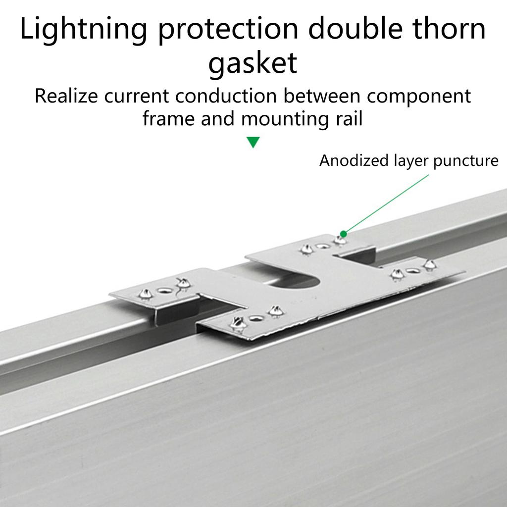 50 шт. заземляющий проводящий лист для фотоэлектрических панелей, прокладка, зажим для кабеля солнечной панели, заземляющий зажим для фотоэлектрических панелей, шайба, лист 28x50 мм