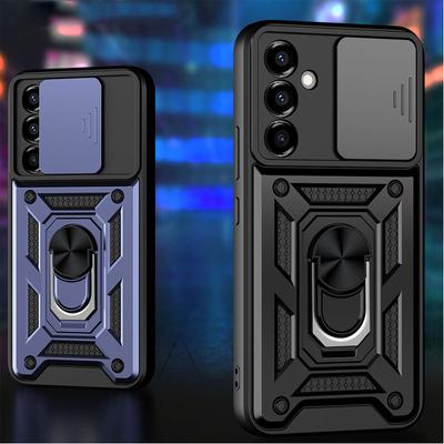 Противоударный жесткий чехол Armor для Samsung A54 5G A14 A13 A04S, защита объектива слайд-камеры, магнитное кольцо-держатель, чехол для телефона Galaxy M23 5G M52 M13