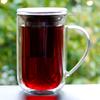 Winter Tea Mug Thermal Glass With Infuser And Steel Strainer