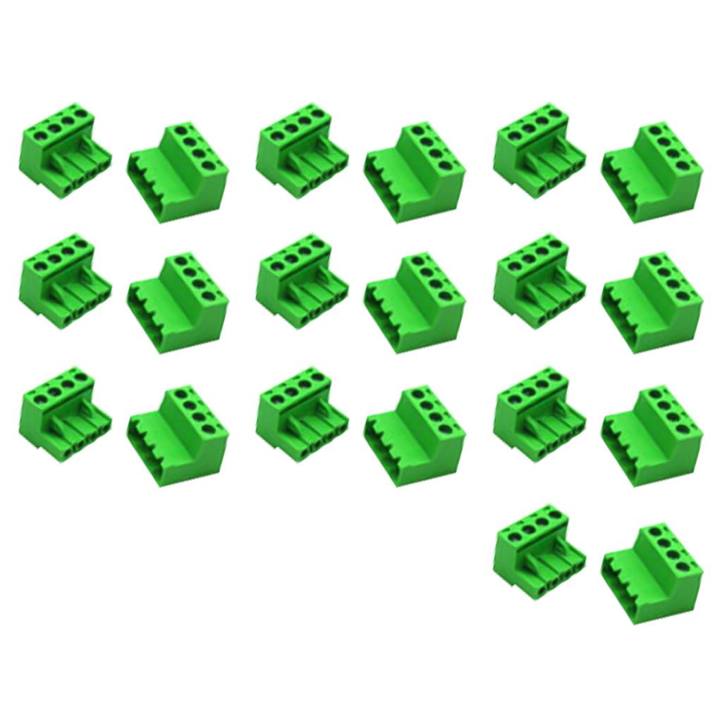 10 комплектов винтовых клеммных колодок с шагом 5,08 мм для монтажа на печатную плату, вставные клеммные колодки, штекерные и гнездовые разъемы