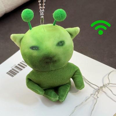 Зеленый Инопланетный Кот Смешной Мем Брелок Подвеска для Сумки Рюкзака Милые Кошки Плюшевая Игрушка Кукла Фигурка Меняющая Форму Украшение Подарки Игрушки
