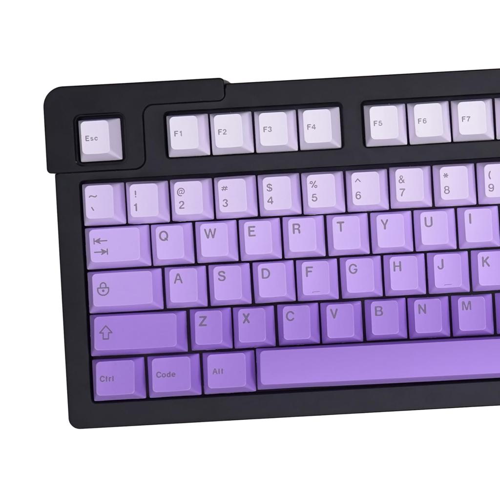 125 Key Gradient Purple Keycaps PBT Material Dye Sub Cherry Profile Fits Cherry MX Switch Mechanical Keyboard for 61/64/87/104/108 (Purple)