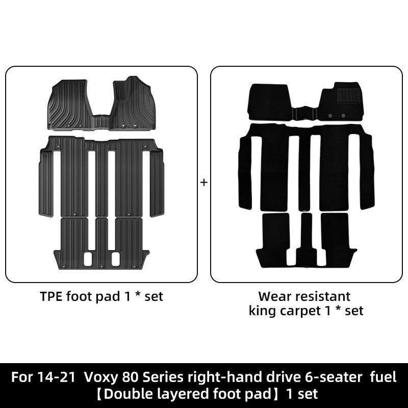 Eco-Friendly TPE Trunk and Foot Mats for 2014-2021 Toyota Voxy 80 Series