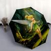 Disney Tinkerbell, Tinker Bell Automatic Open/Close Umbrella - Cute Umbrella with Cute Design, Portable 3-Fold Compact Umbrella for Men & Wo