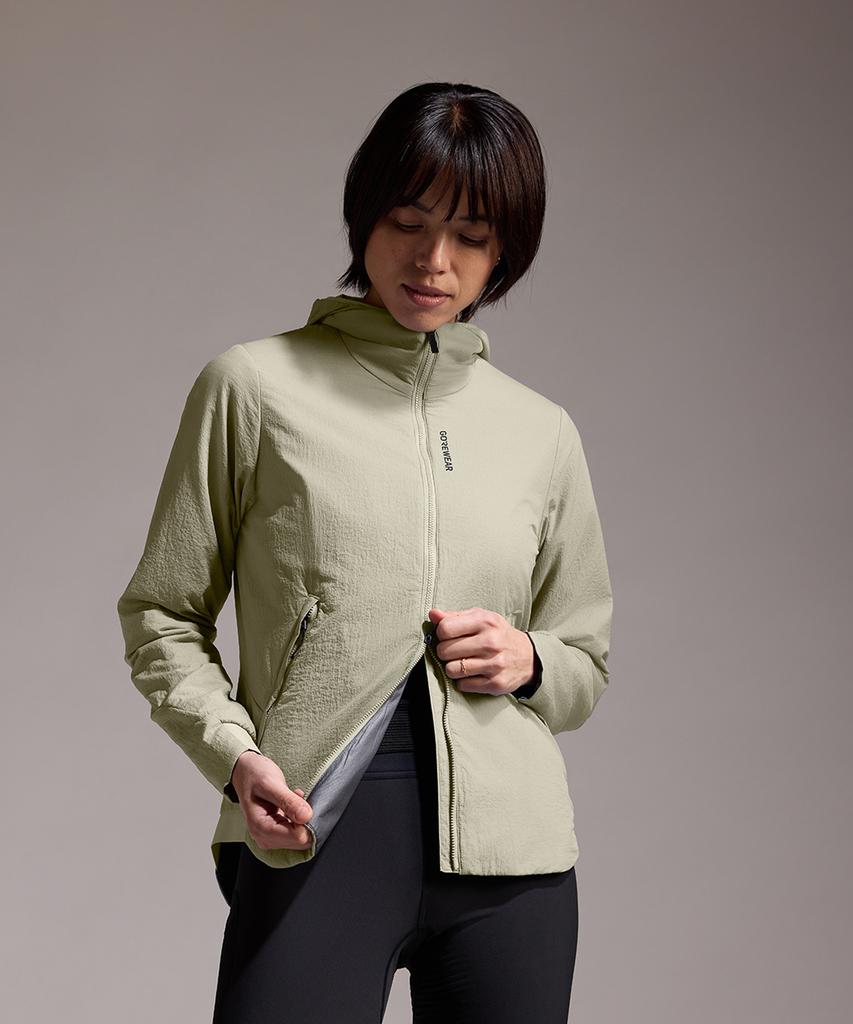Gorewear Concurve Windstopper Epe Insulated Hooded Jacket Women - Tech Beige (Women'S) Windproof And Thermal Outerwear