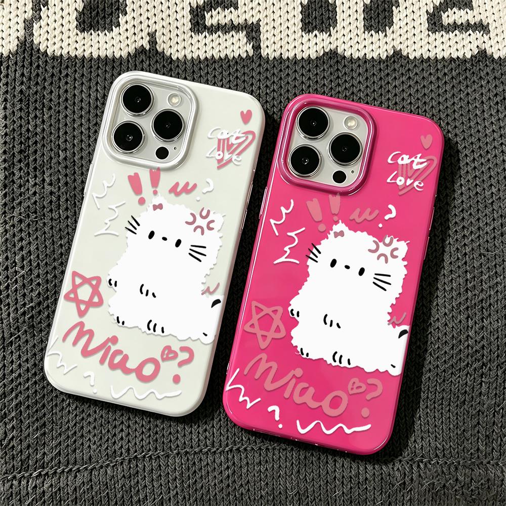 Мягкий чехол для телефона с рисунком кошки для iPhone 14 Plus 15 16 17 11 12 13 Pro Max 17Air Чехол для телефона Coque Пылезащитный Funda