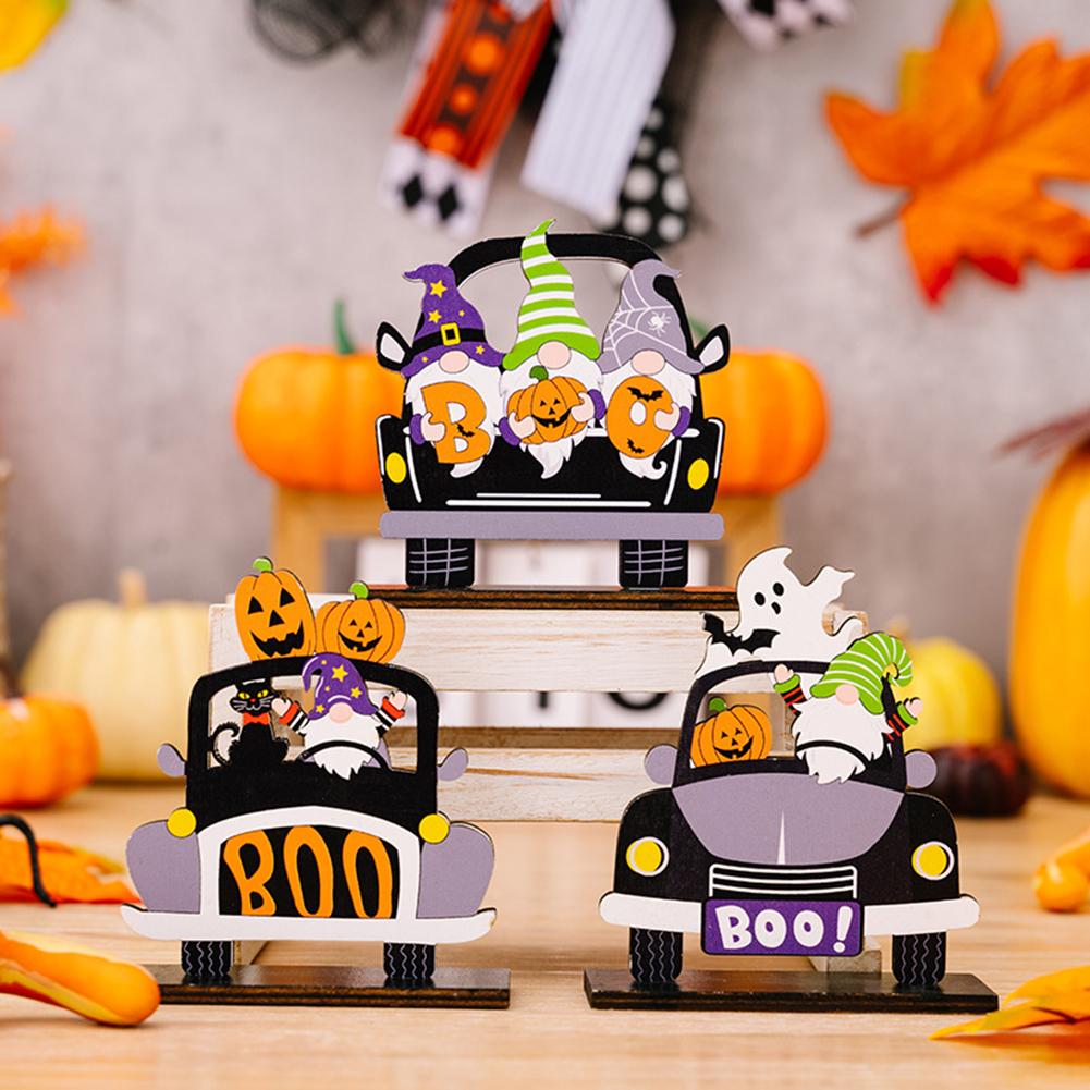 Halloween Decorations Wood Signs Pumpkin Dwarf Table Centerpiece Halloween Table Decor For Home Living Room Decor