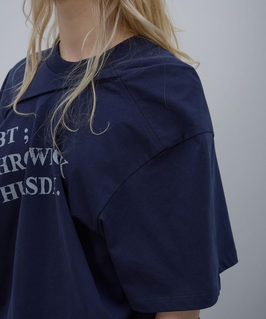 LCDC™ Draped Lettering Print T-Shirt (Navy)