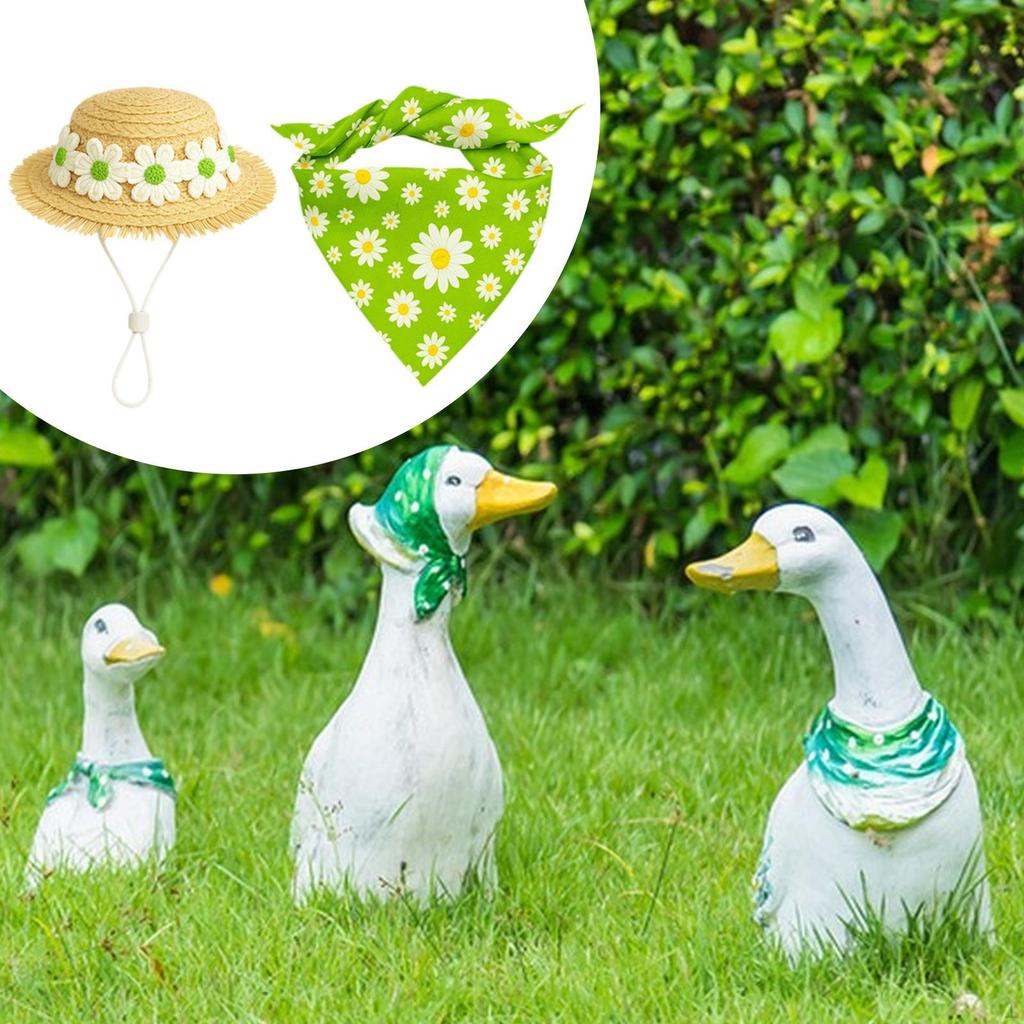 Костюм гуся для статуи 23 дюйма, полиэстер, креативное украшение для улицы, шляпа и шарф для