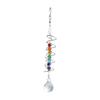 18.5/17.5cm Faux Crystal Suncatcher Hanging Decor Spiral Tail Gazing Ball Healing Chakra Stone Rainbow Prism Pendant Ornament
