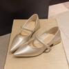 2025 New Water Diamond High Heels Mary Jane Women's Single Shoes with Thin Heels and Pointed Shallow Mouth Women's Wedding Shoes