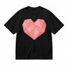 Women's Trend Classic T-Shirt Abstract Faceted Heart Art Print Black Cotton Tee