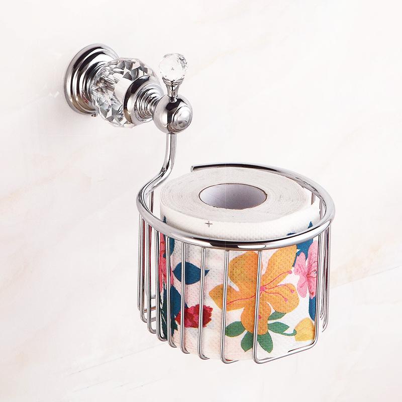 Bathroom Hardware Set Crystal Bath Towel Shelf Toilet Paper Holder Sliver Chrome Towel Bar Toilet Brush Holder Robe Hook EL8130