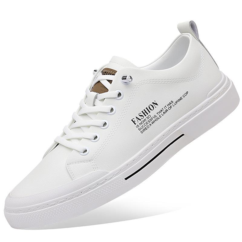 Мужская обувь 2025 весна новая повседневная кожаная обувь мужская корейская версия мягкая основная пластина обувь мужская тренд белая обувь мужская