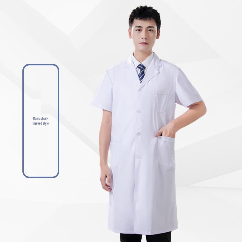 Унисекс Белый халат для врачей, студентов и лабораторных работников - Варианты с длинным и коротким рукавом