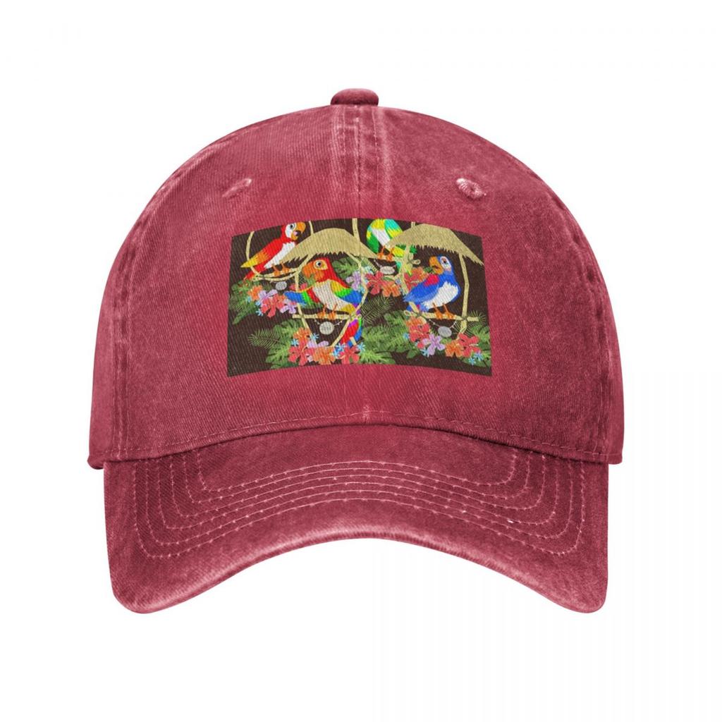 Tiki Room Welcome to our Tropical Hideaway Poster Baseball Cap Golf Hat Vintage GentleUnisex Hat cute Unisexs Luxury Womens