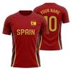 Spain Red Soccer Jersey Custom Personalized Name Number Quick Dry Sport T Shirt Football Match Training Uniform For Men Women