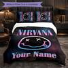 Постельное белье Nirvana с индивидуальным именем и текстом, 1 пододеяльник и 2 наволочки, персонализированный подарок для спальни