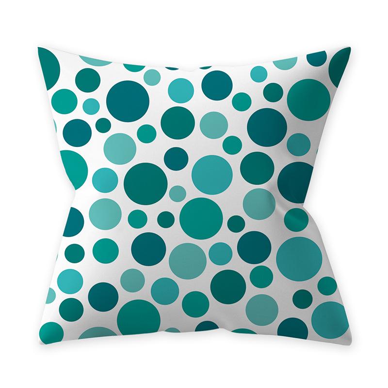 Decorative Green Throw Pillow Teal Blue Leaf Cushion Geometric Pillowcase Nordic Home Decor Sofa Living Room Polyester Pillow