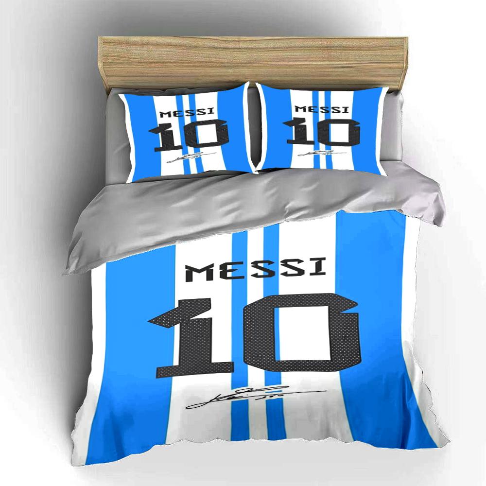 Blue and White Messi 10 Bedding Set Bedding set (1 duvet cover, 2 pillowcases, duvet not included)