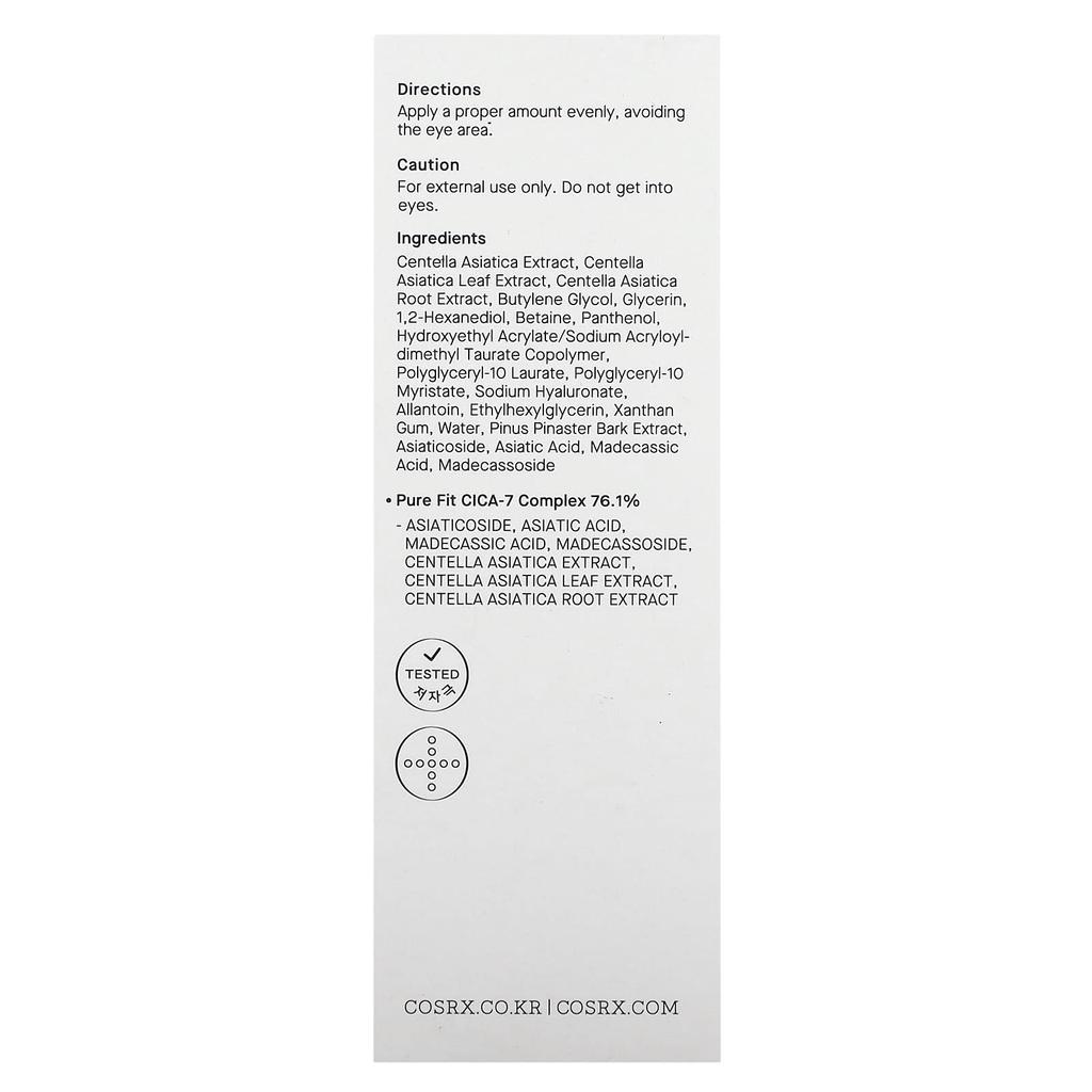 COSRX Pure Fit, Cica Serum, 1.01 Fl Oz (30 Ml)