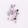 8-Color Lacquered Tongue or Nipple Stainless Steel Piercing Jewelry