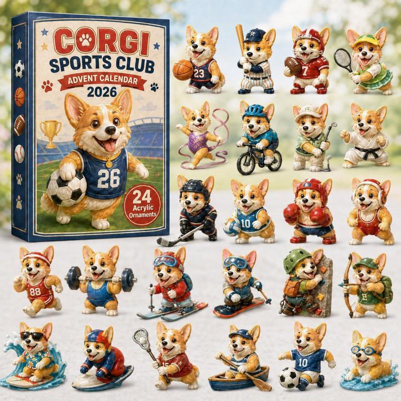 2026 Dog-Themed Christmas Advent Calendar Acrylic Blind Box Gift Kids Adults Decorative Hanging Ornament