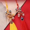 Lucky Lion Dance Car Pendant Chinese Style Lion Wake Keychain  Car Accessories