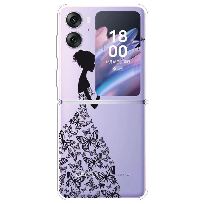 Для Oppo Find N2 Flip Чехол CPH2437 Прозрачный Жесткий ПК Чехол для Телефона для Oppo Find N2 Flip Funda N 2 Flip Защитный Coque