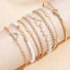8Pcs Set Zircon Bracelet Gold Color Multilayer Interlocking Hearts Barefoot Ankle Bracelet On Leg Jewelry Accessories