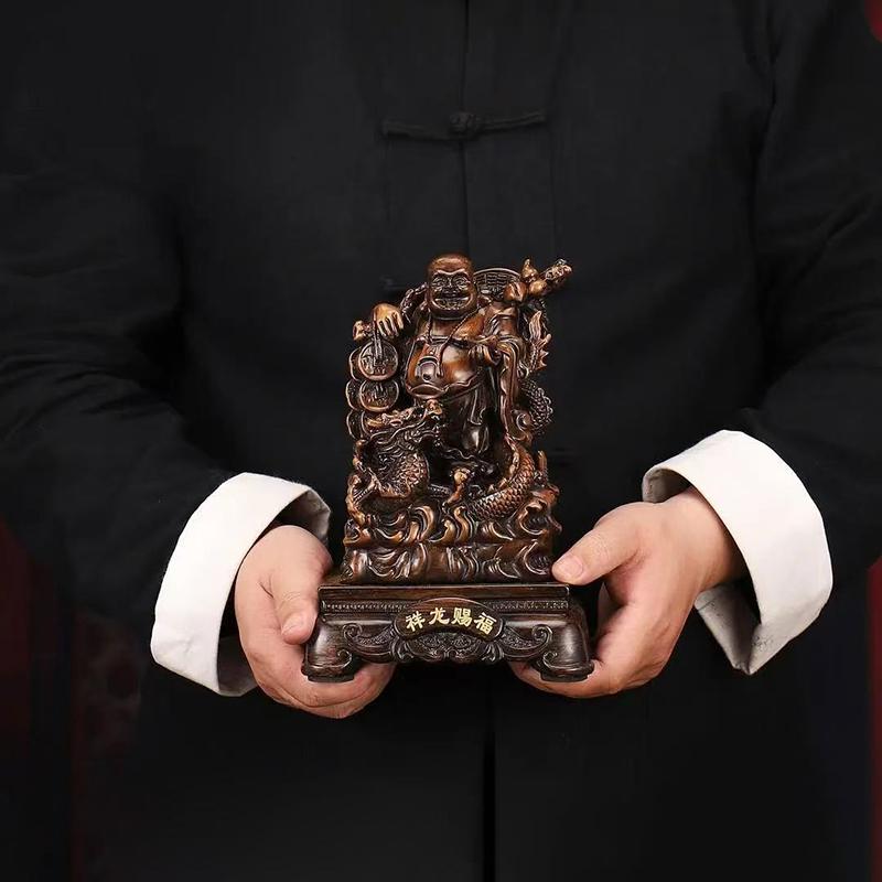 Resin Maitreya Buddha God of Wealth Statue Chinese Buddha Statues Home, Room, Office Decoration Accumulate Wealth Accessories