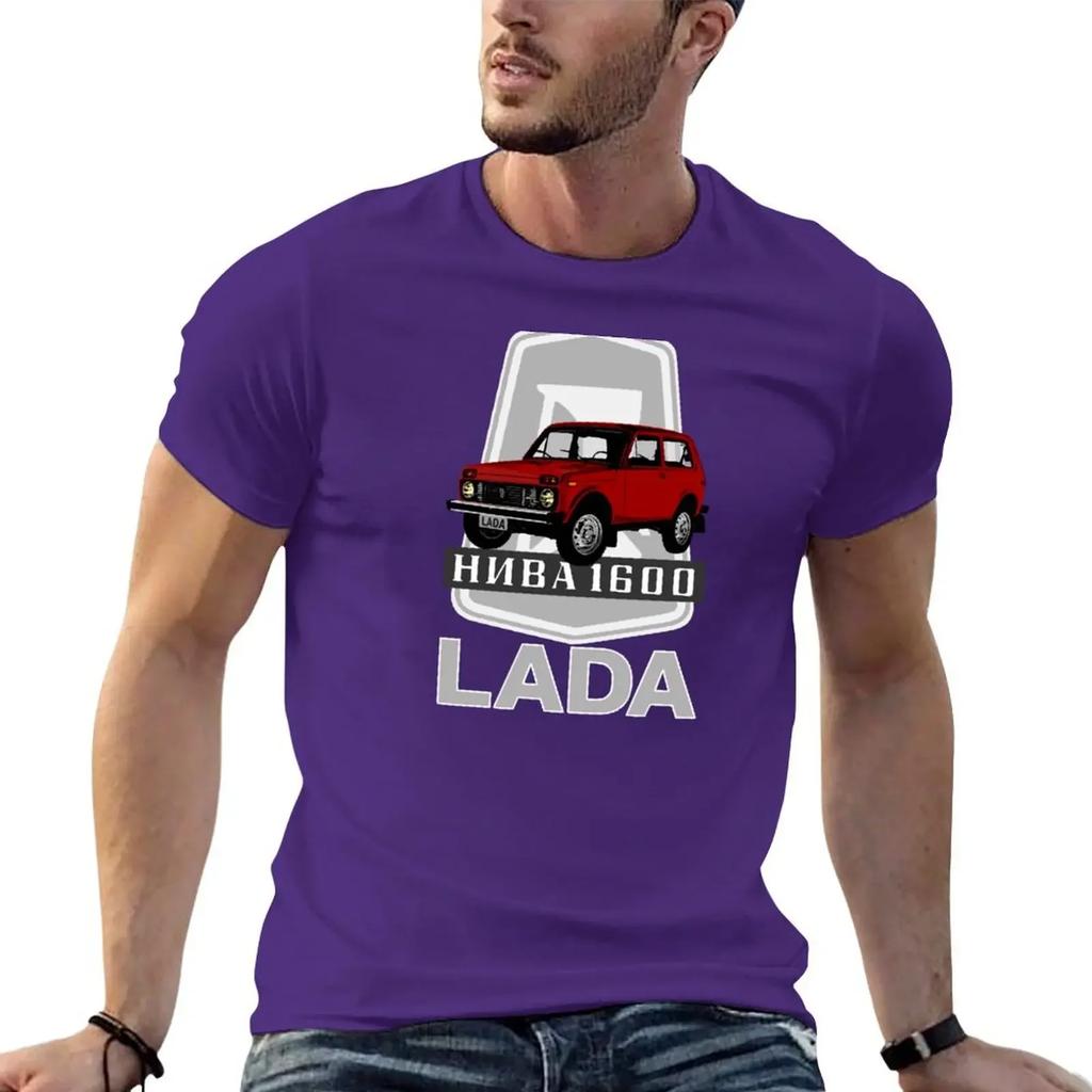 Логотип Lada Niva 1600 (Красный на черном) Футболки Баскетбольные с Графикой Оверсайз Большие и Высокие Футболки для Унисекс