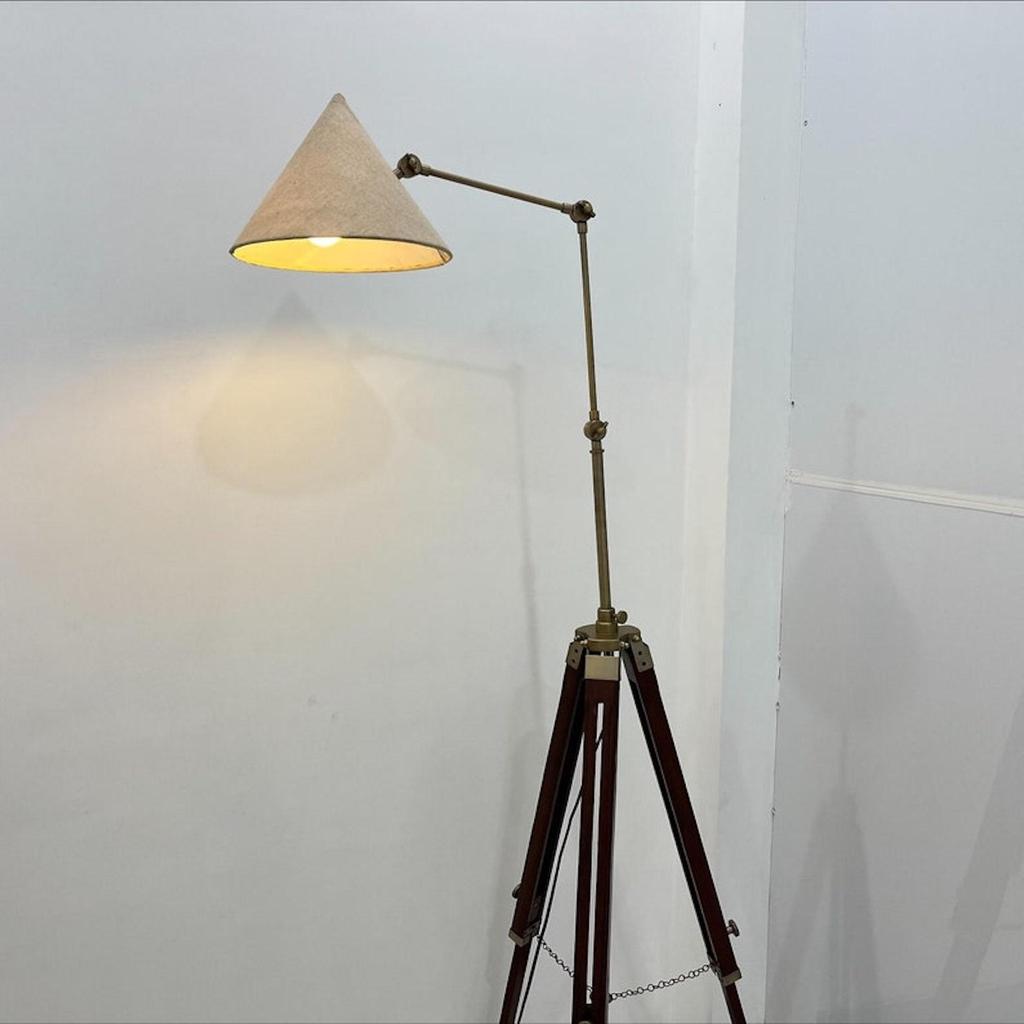 Wooden Tripod Floor Lamp With Fabric Shade Bedside Home Décor Lighting Light Living Room Décor Floor Lamp
