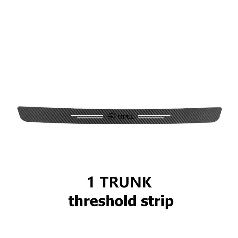 BBFX3 Car Logo Carbon Fiber Leather Door Sill Anti-Scratch Decorative Sticker Accessories For Opel Corsa Mokka Astra Cascada Adam