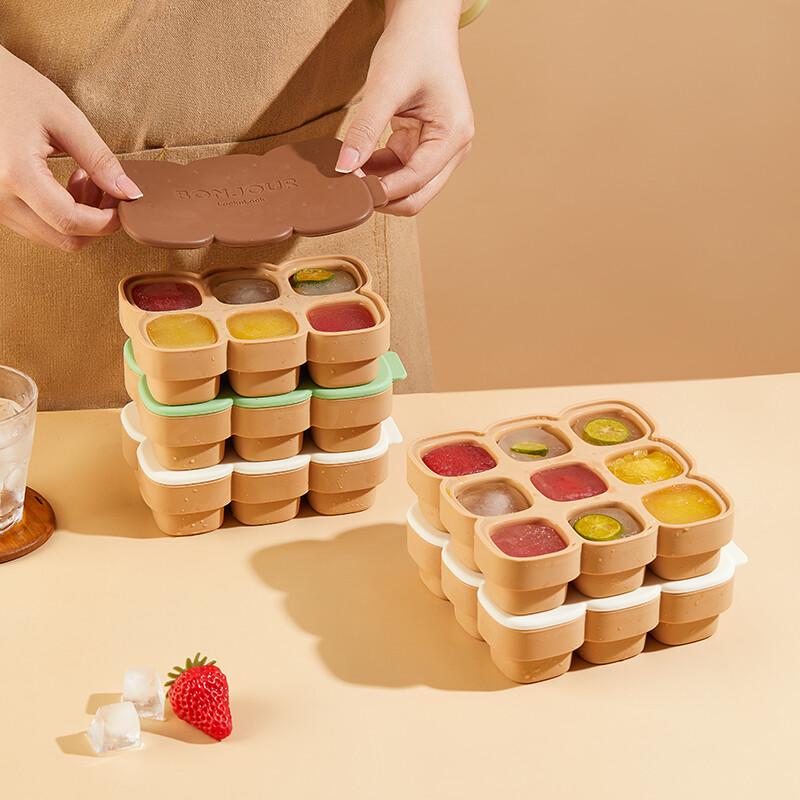 Силиконовый лоток для льда LocknLock с крышкой