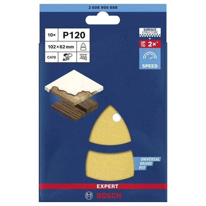 Bosch Accessories EXPERT C470 2608900888 Papier abrasif pour ponceuse vibrante perforé Grain 120 (L x l) 102 mm x 93 mm